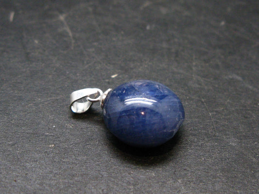 Gem Blue Sapphire Corundum Crystal Silver Pendant From Sri Lanka - 15.90 Carats
