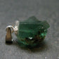 Rare!! Emerald Green Fluorite Crystal Silver Pendant From UK - 1.78 Grams - 0.7"