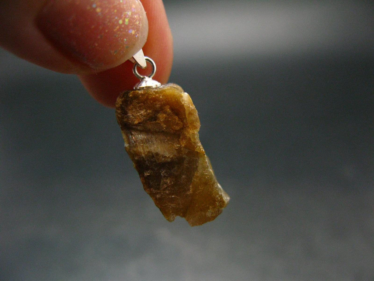 Rare Herderite Crystal Silver Pendant from Brazil - 1.1" - 3.0 Grams