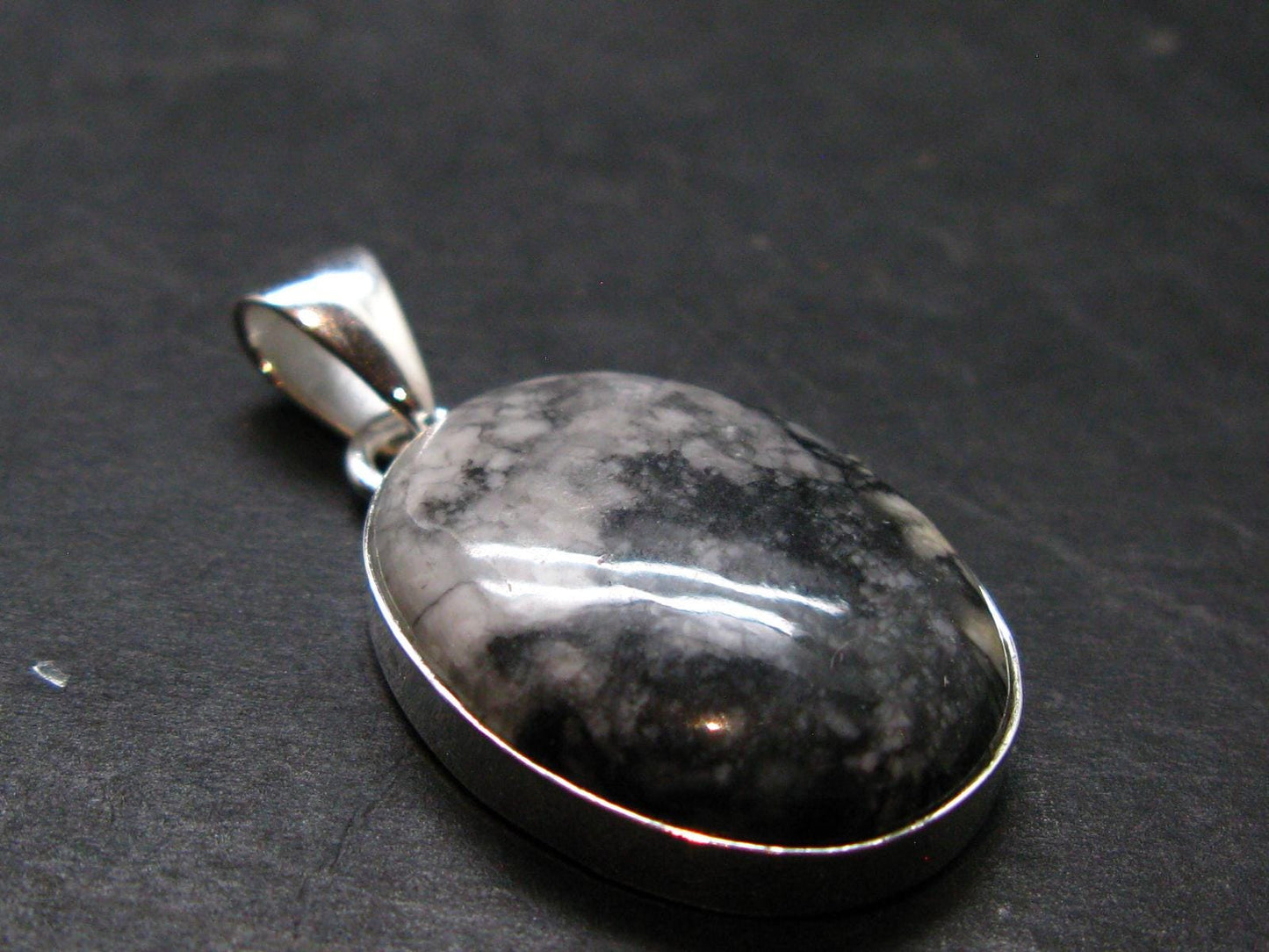 Pinolite Silver Plated Pendant from Austria - 1.4" - 5.65 Grams