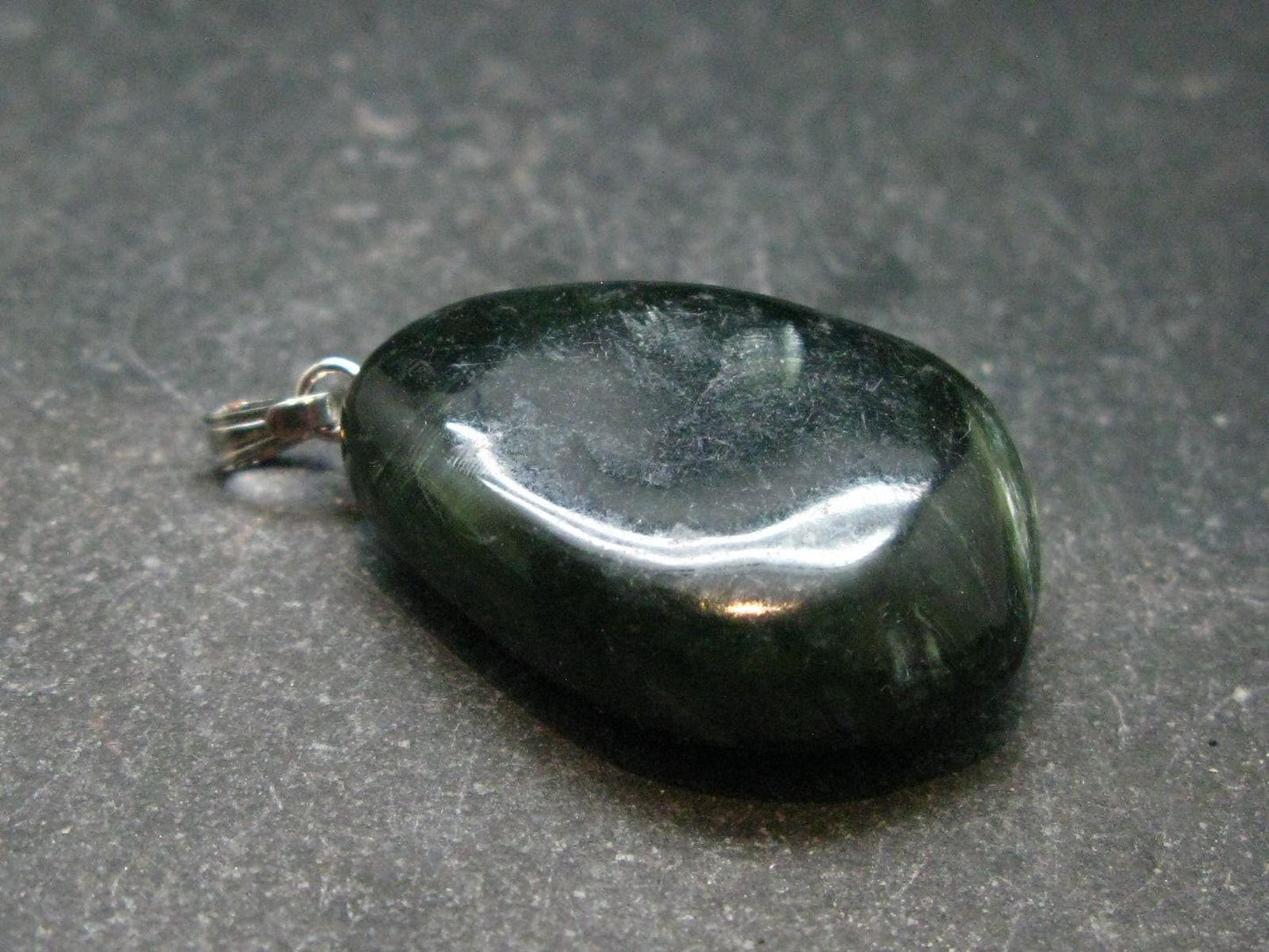 Seraphinite Clinochlore Silver Pendant From Russia - 1.3''