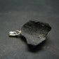 Tibetan Black Tektite Silver Pendant From Tibet - 1.2" - 3.74 Grams