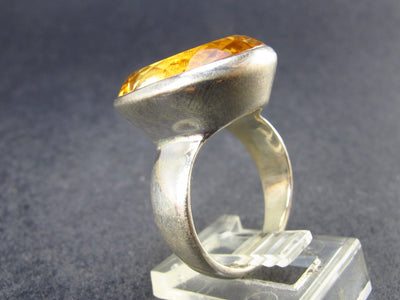Stone of Success!! Natural Golden Yellow Citrine Sterling Silver Ring - Size 6.75 - 9.7 Grams