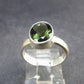 Moldavite Tektite Facetted Silver Ring from Czech Republic - Size 6 - 3.47 Grams