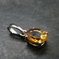 Yellow Citrine Gem Facetted Sterling Silver Pendant From Brazil - 0.8" - 1.47 Grams