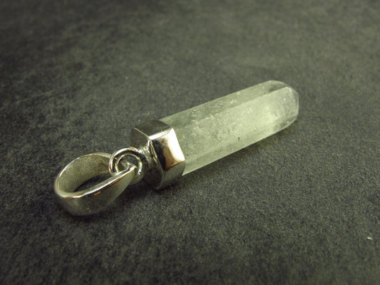Gem Libyan Desert Glass Tektite Pendant Sterling Silver from Libya - 1.3" - 2.51 Grams