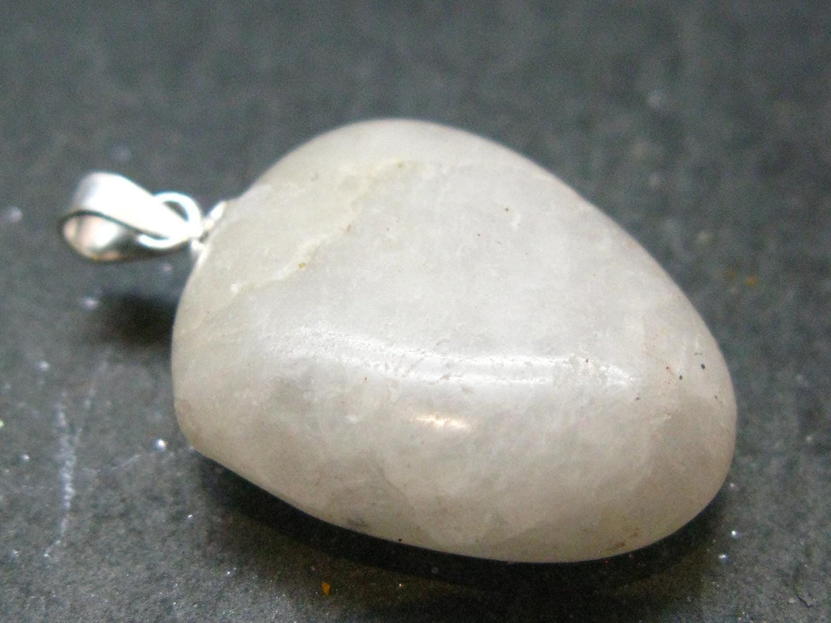 Very Rare White Cryolite 925 Silver Pendant from Greenland - 1.2" - 6.74 Grams