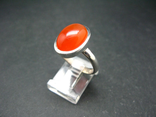Gem from A Poem by Goethe!! Orange - Red Carnelian Sterling Silver Ring - 5.05 Grams - Size 9.5