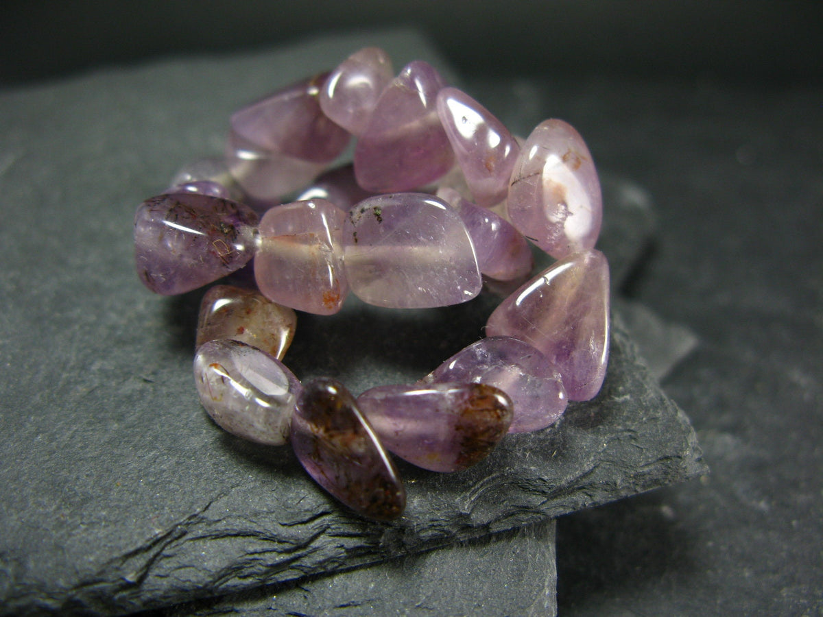Auralite 23 Genuine Bracelet ~ 6.5 Inches ~ 12mm Tumbled Beads
