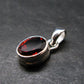 Genuine Red Garnet Almandine Gem Sterling Silver Pendant From India - 0.7" - 1.82 Grams