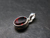 Genuine Red Garnet Almandine Gem Sterling Silver Pendant From India - 0.7" - 1.82 Grams