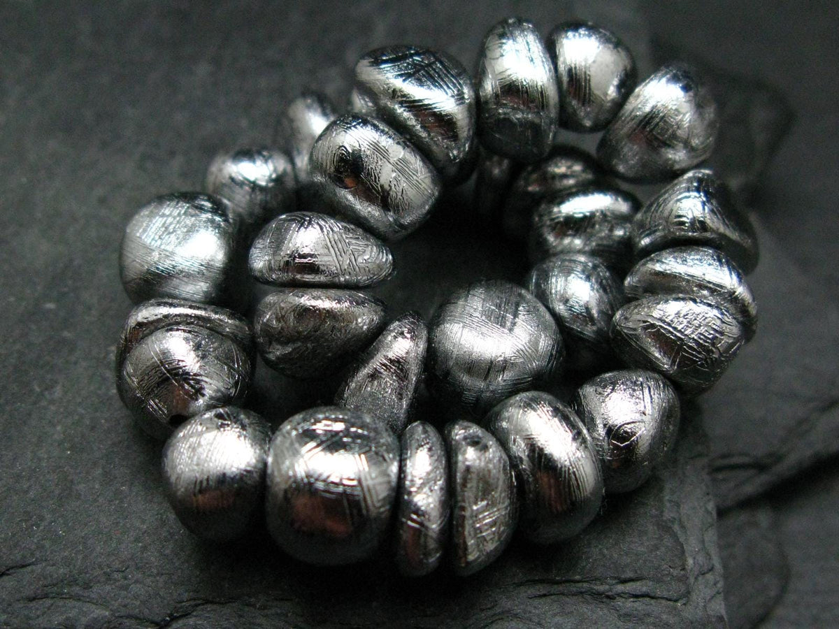Meteorite Gibeon Genuine Bracelet ~ 7 Inches ~ 10mm Tumbled Beads