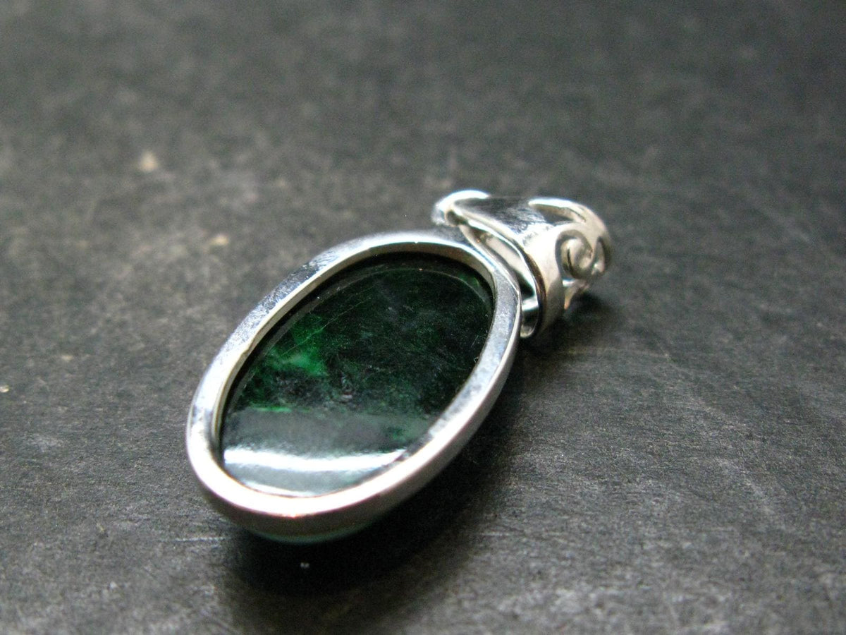 Extremely Rare Natural Maw Sit Sit Crystal Silver Pendant from Myanmar - 1.3" - 4.0 Grams