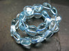 Blue Topaz Genuine Bracelet ~ 7 Inches ~ 10mm Heart Beads