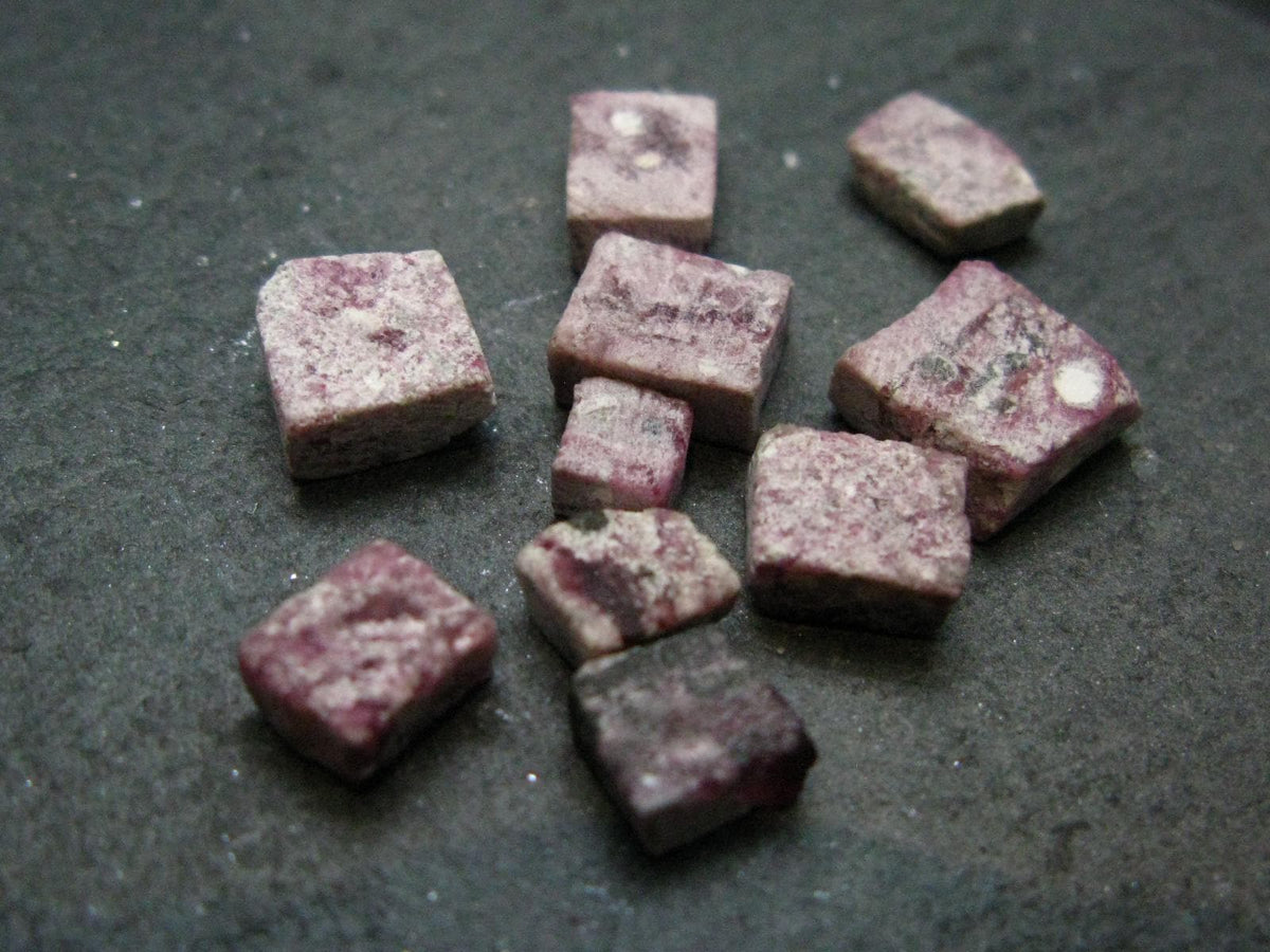Nice Lot of 10 Polished Bixbite Red Emerald Beryl Crystals From Utah USA - 17.75 Carats