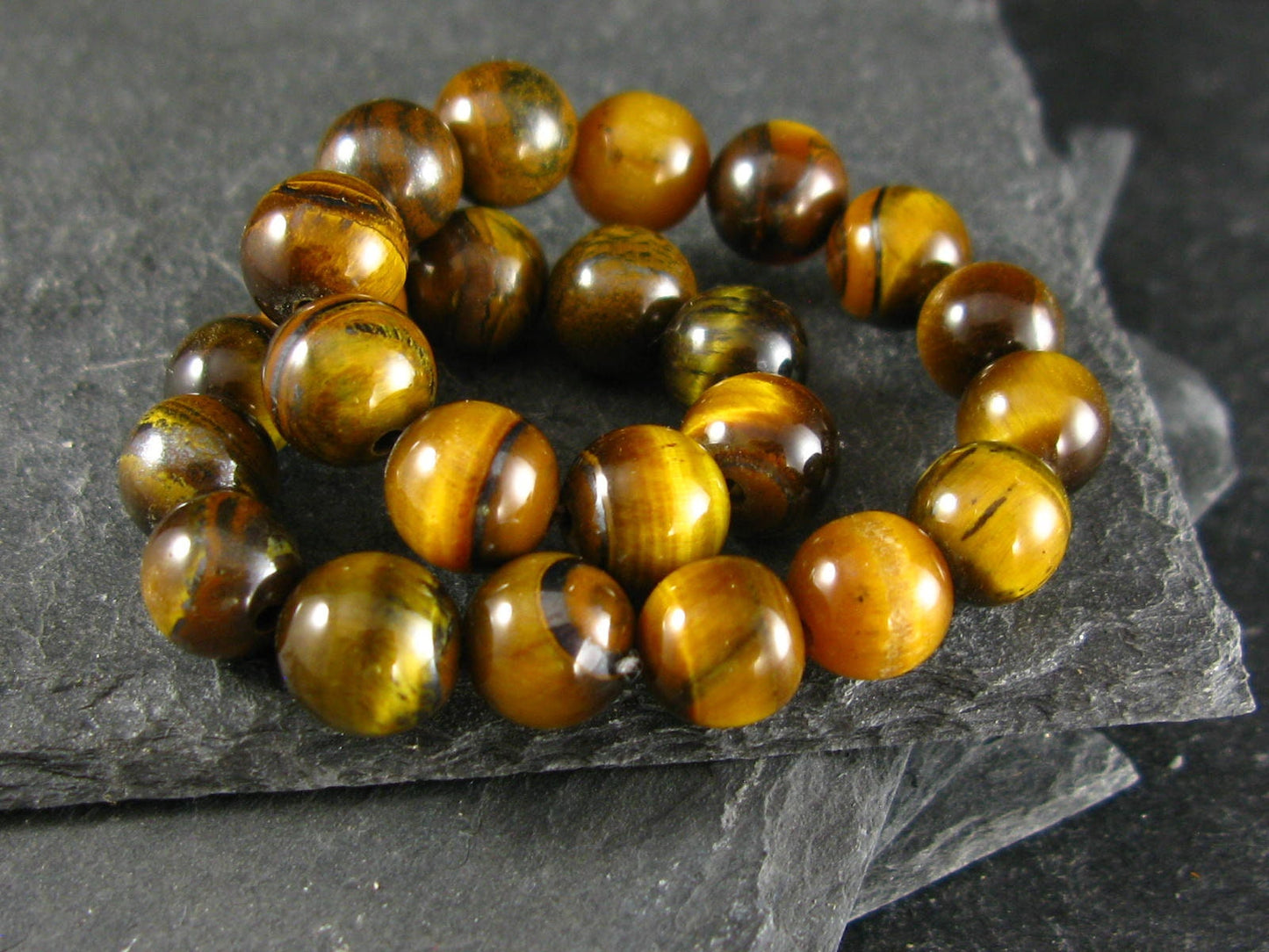 Tiger Eye Genuine Bracelet ~ 7 Inches ~ 8mm Round Beads