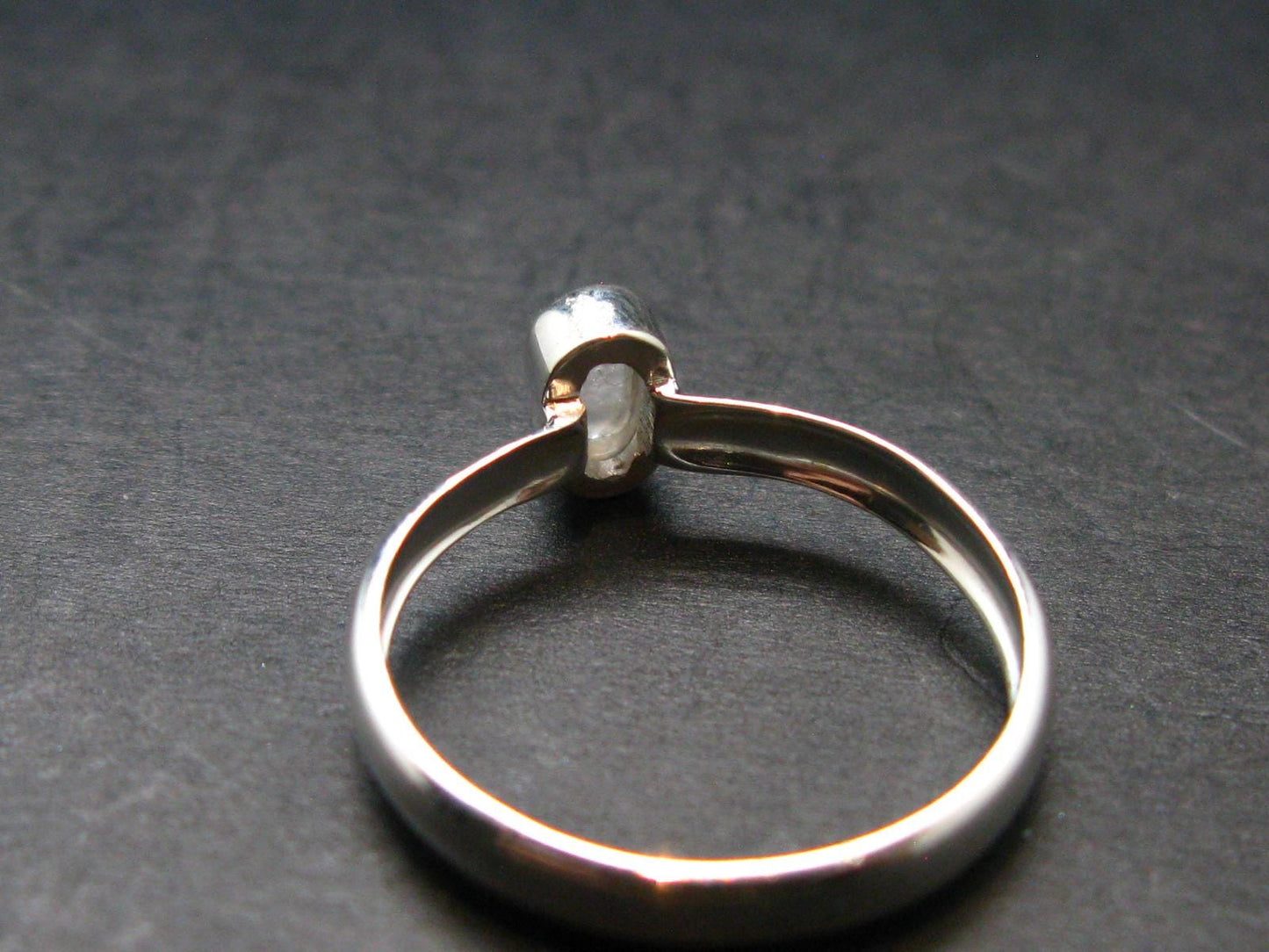 Gray Herderite Silver Ring from Africa - Size 8 - 1.64 Grams