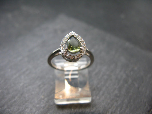 Moldavite Sterling Silver Ring From Czech Republic - Size 6 - 2.21 Grams