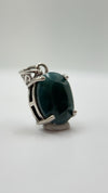 Grandidierite Pendant Blue Green Faceted Gemstone Silver Necklace Rare Crystal Jewelry Gift
