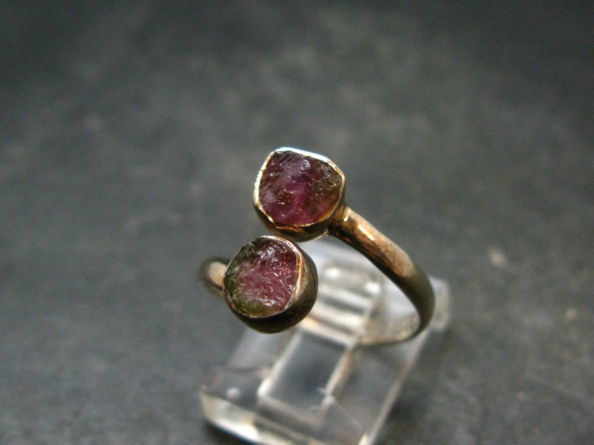 Watermelon Tourmaline Sterling Silver Ring - Size 9 - 2.29 Grams