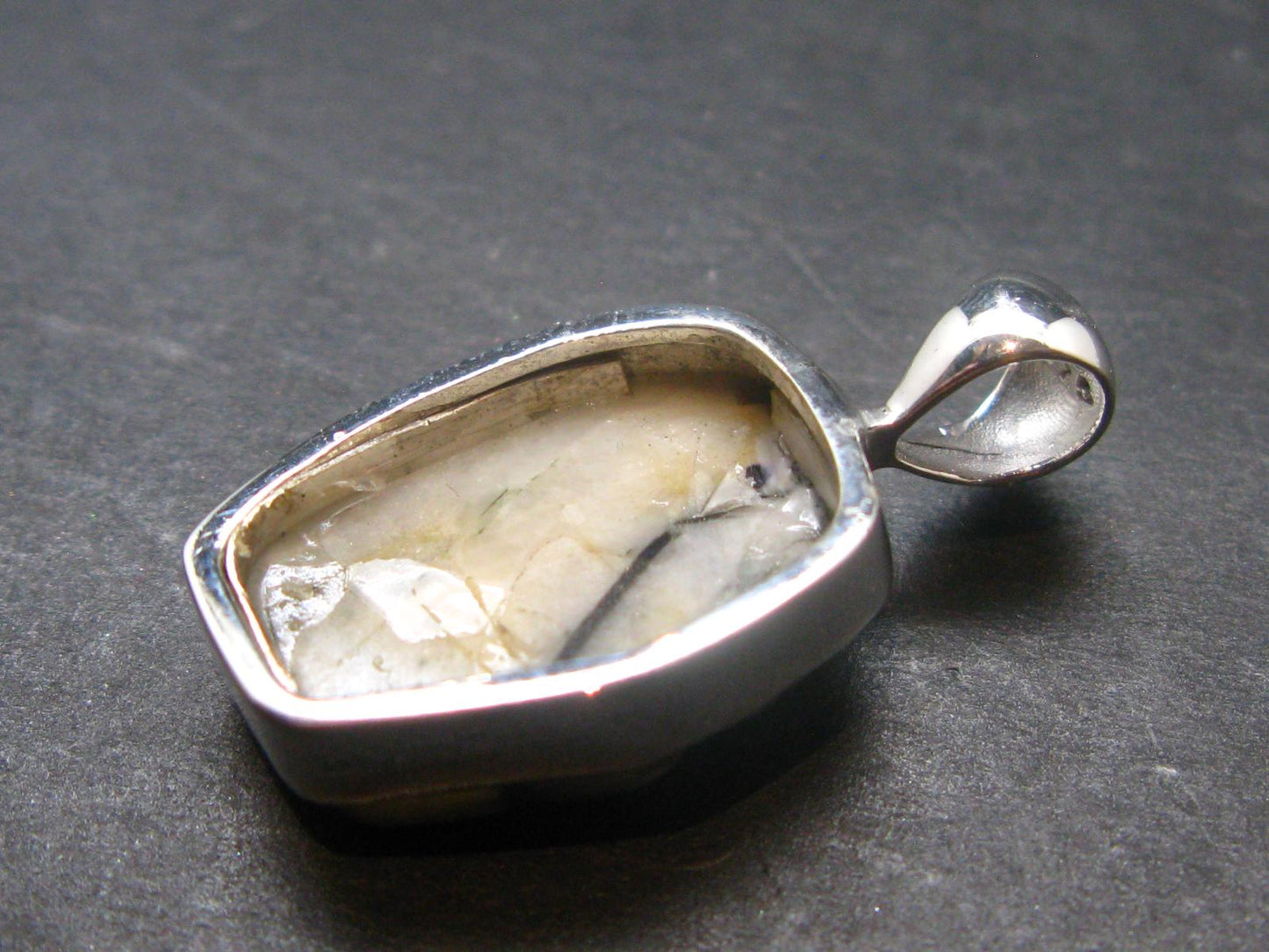 Phenakite Phenacite Silver Pendant from Brazil - 1.0 Inches - 3.34 Grams