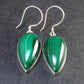 Queen of Green!! Vivid Vibrant Green Malachite Dangling SS Earrings - 1.7" - 9.9 Grams