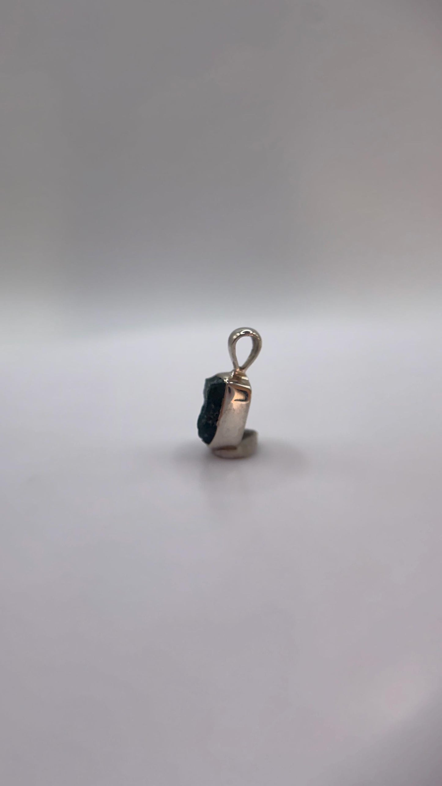 Grandidierite Natural Crystal Pendant Deep Blue Green Stone Silver Necklace Gift