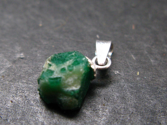 Gem Emerald Beryl Crystal Silver Pendant From Colombia - 3.0 Carats