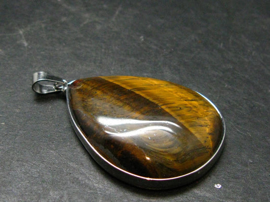 Tiger Eye Silver Plated Pendant - 2.0"