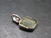 Natural Gem Moldavite Tektite SS Pendant From Czech Republic - 1.20 Grams - 0.7"