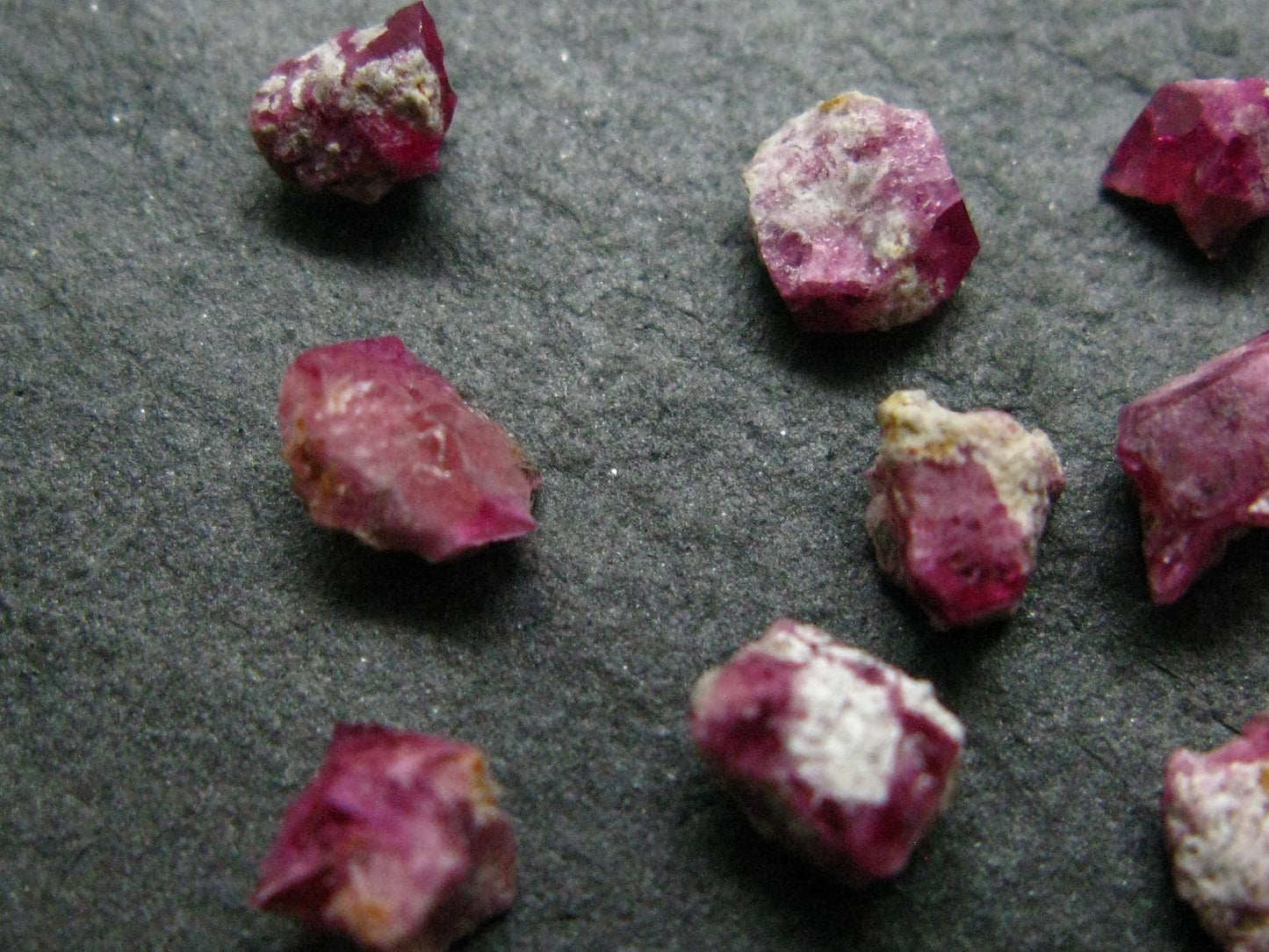 Nice Lot of 10 Bixbite Red Emerald Beryl Crystals From Utah USA - 5.25 Carats