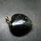 Silver Nuumite Nuummite Heart Pendant From Greenland - 1.1" - 4.83 Grams