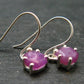 Ruby Earrings In Sterling Silver From Africa - 1.84 Grams