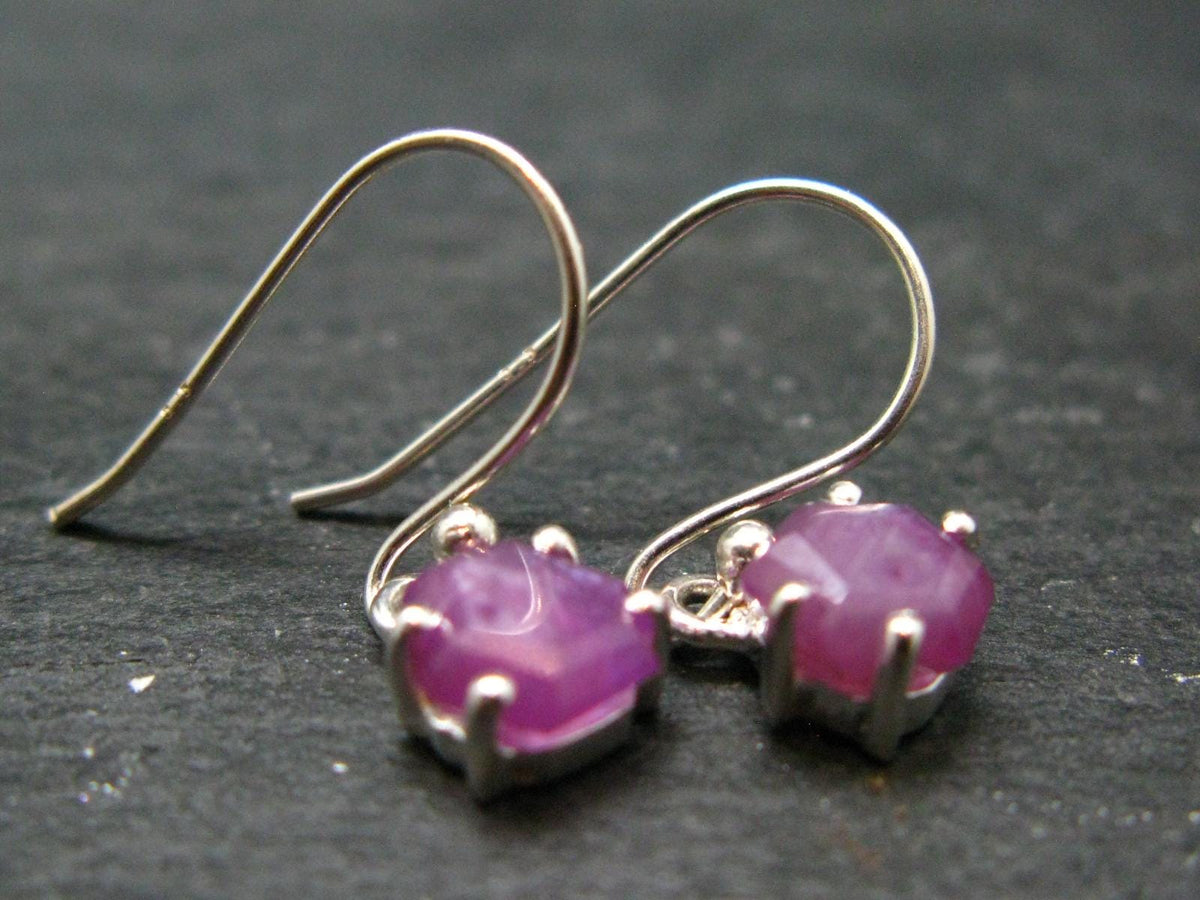 Ruby Earrings In Sterling Silver From Africa - 1.84 Grams