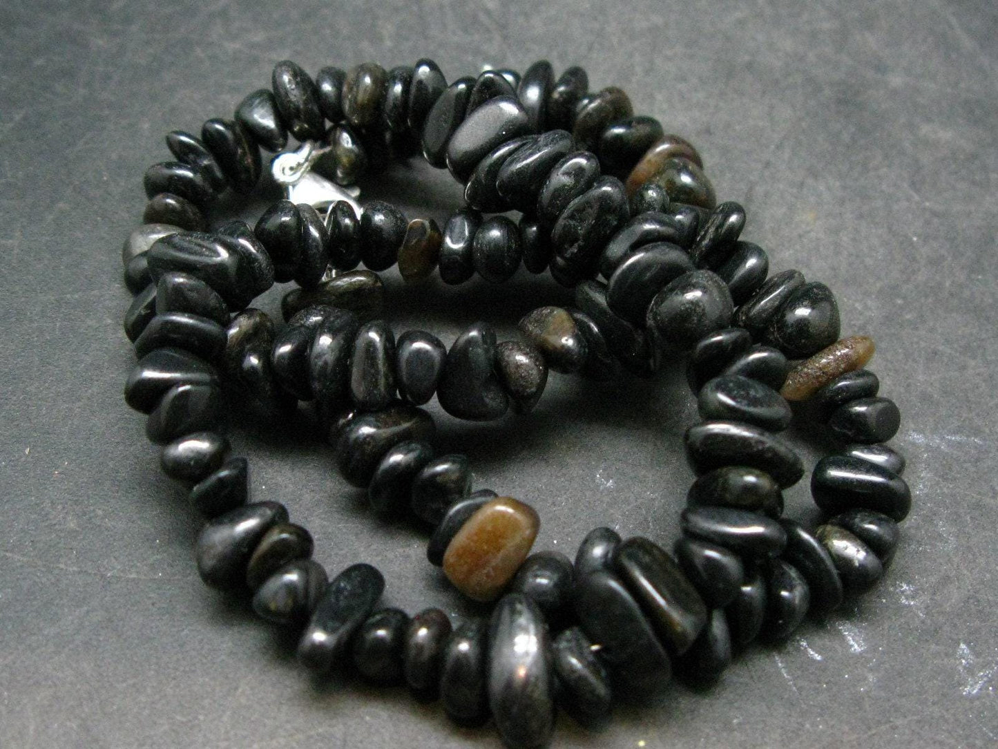 Rare ISUA Stone Necklace Beads from Greenland - 18" - 8mm Tumbled Beads