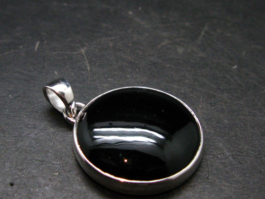 Black Onyx Silver Plated Pendant From Brazil - 6.88 Grams