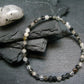 Tourmalinated Quartz w/ Black Tourmaline Genuine Bracelet ~ 7 Inches ~ 4mm Facetted Beads