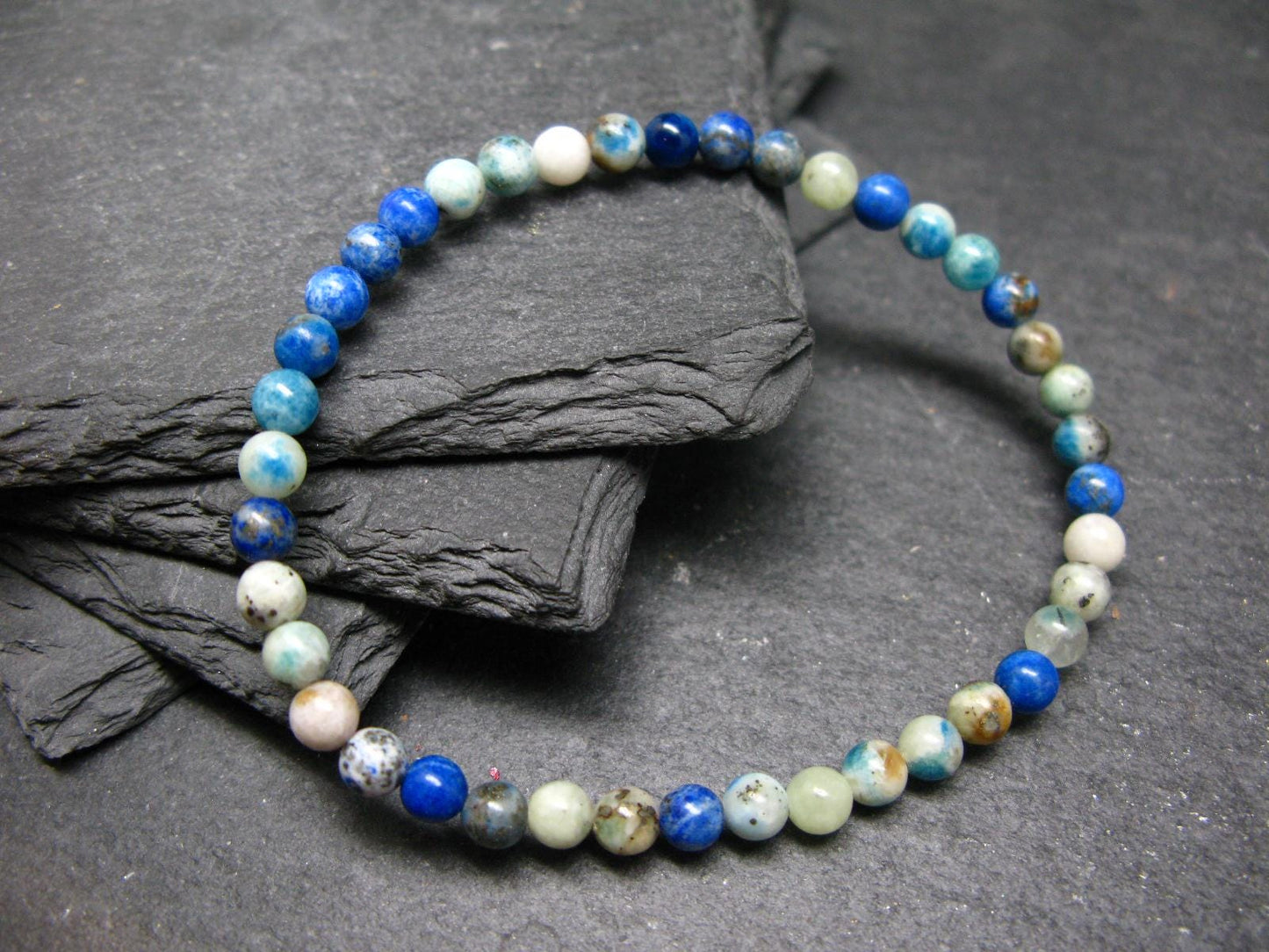 Hackmanite Genuine Bracelet ~ 7 Inches ~ 5mm Round Beads