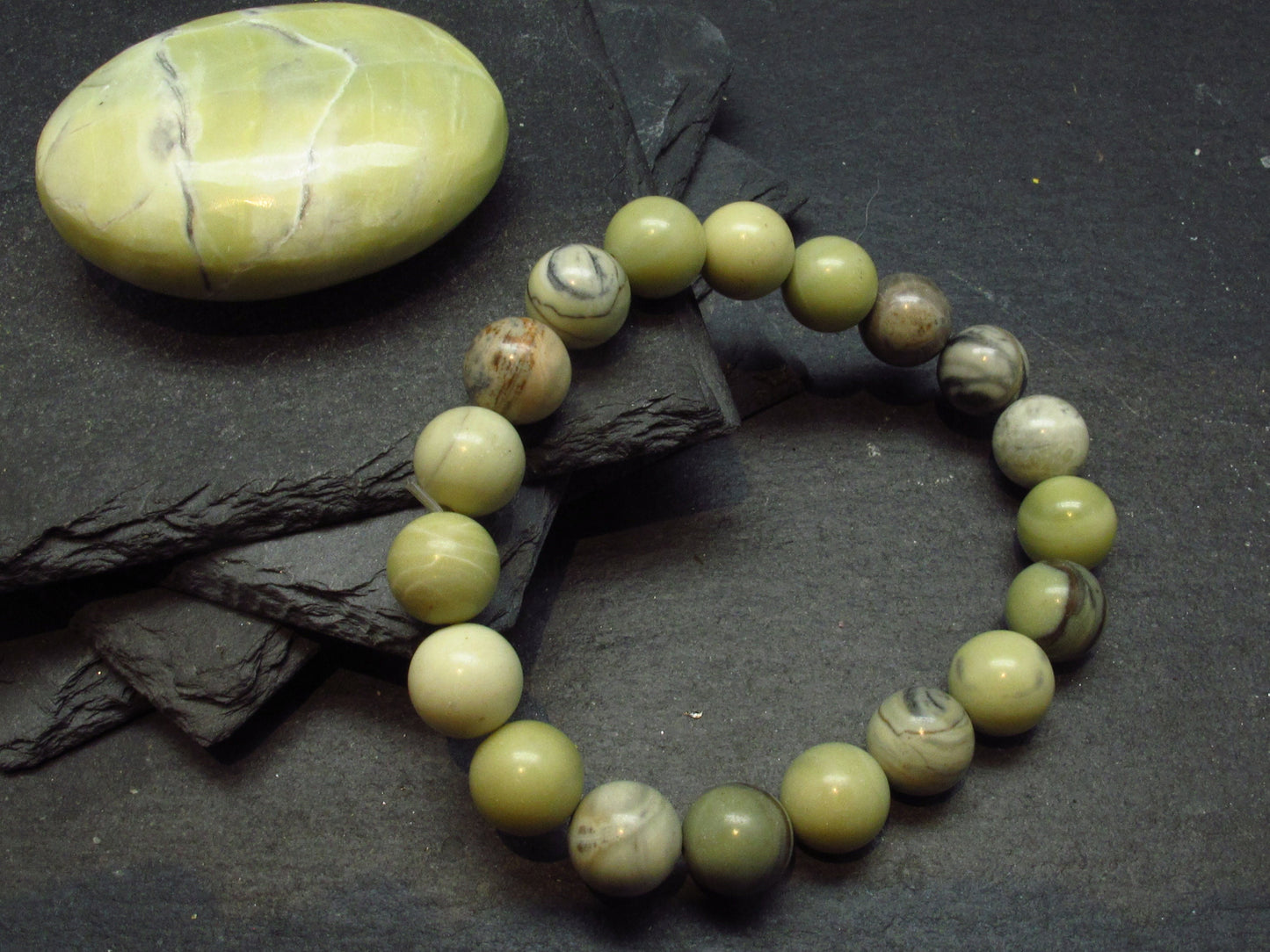 Infinity Infinite Stone Genuine Bracelet ~ 7 Inches ~ 10mm Round Beads