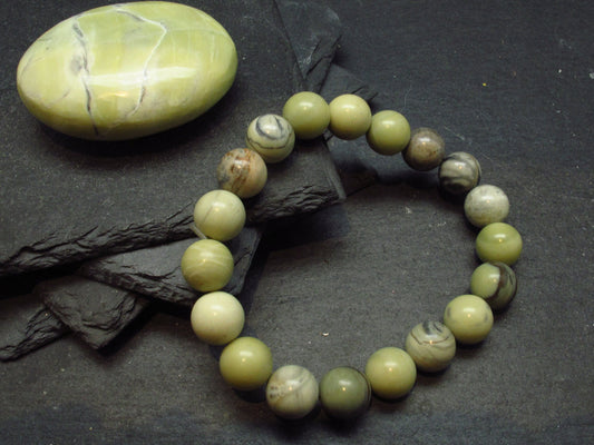 Infinity Infinite Stone Genuine Bracelet ~ 7 Inches ~ 10mm Round Beads