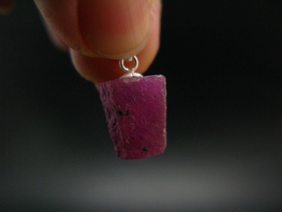 Ruby Silver Pendant from Afghanistan - 0.7" - 2.07 Grams