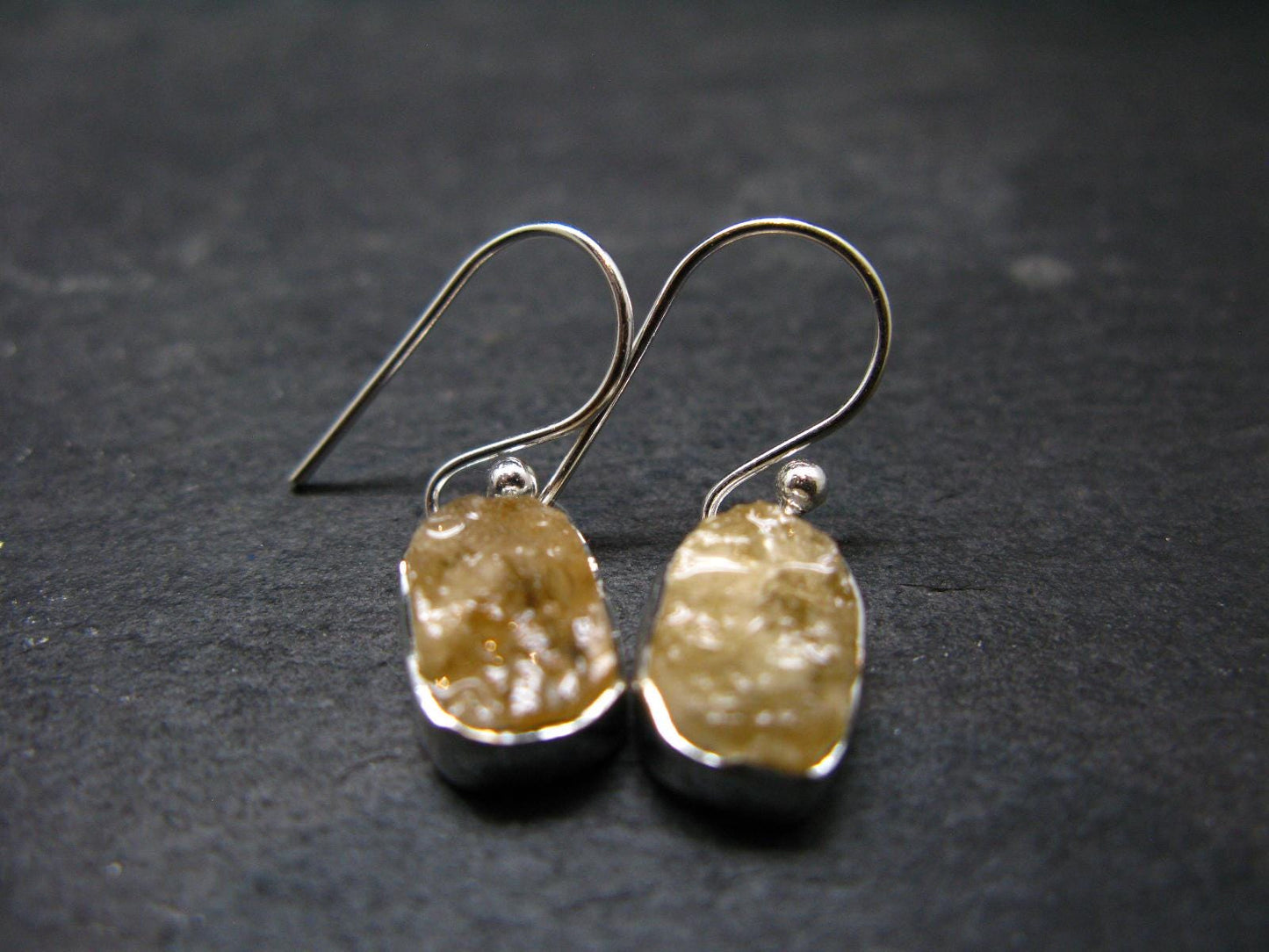 Rare Agni Gold Danburite Silver Earrings From Tanzania - 2.90 Grams - 1.1"