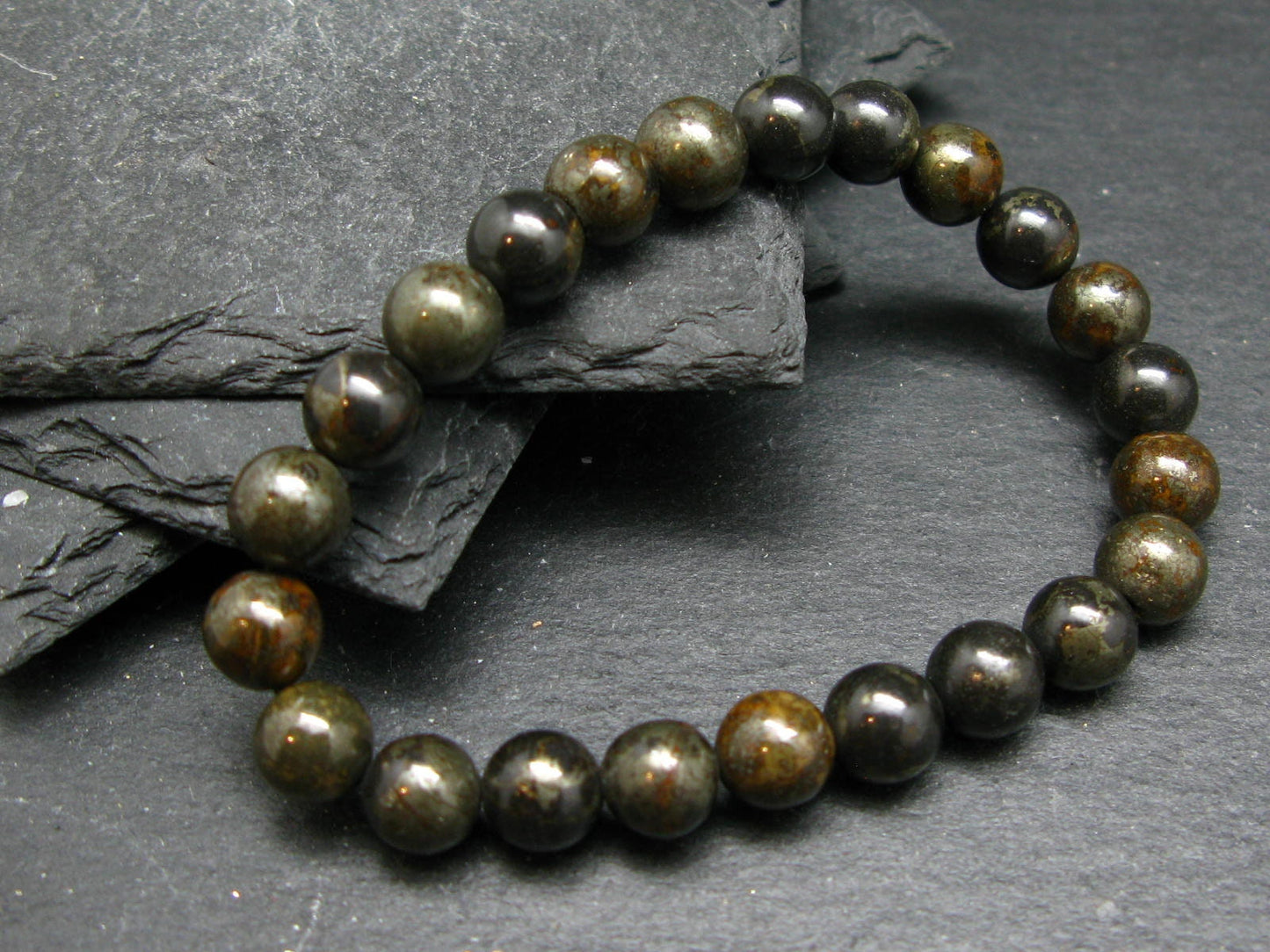 Healers Gold Genuine Bracelet ~ 7 Inches ~ 8mm Round Beads
