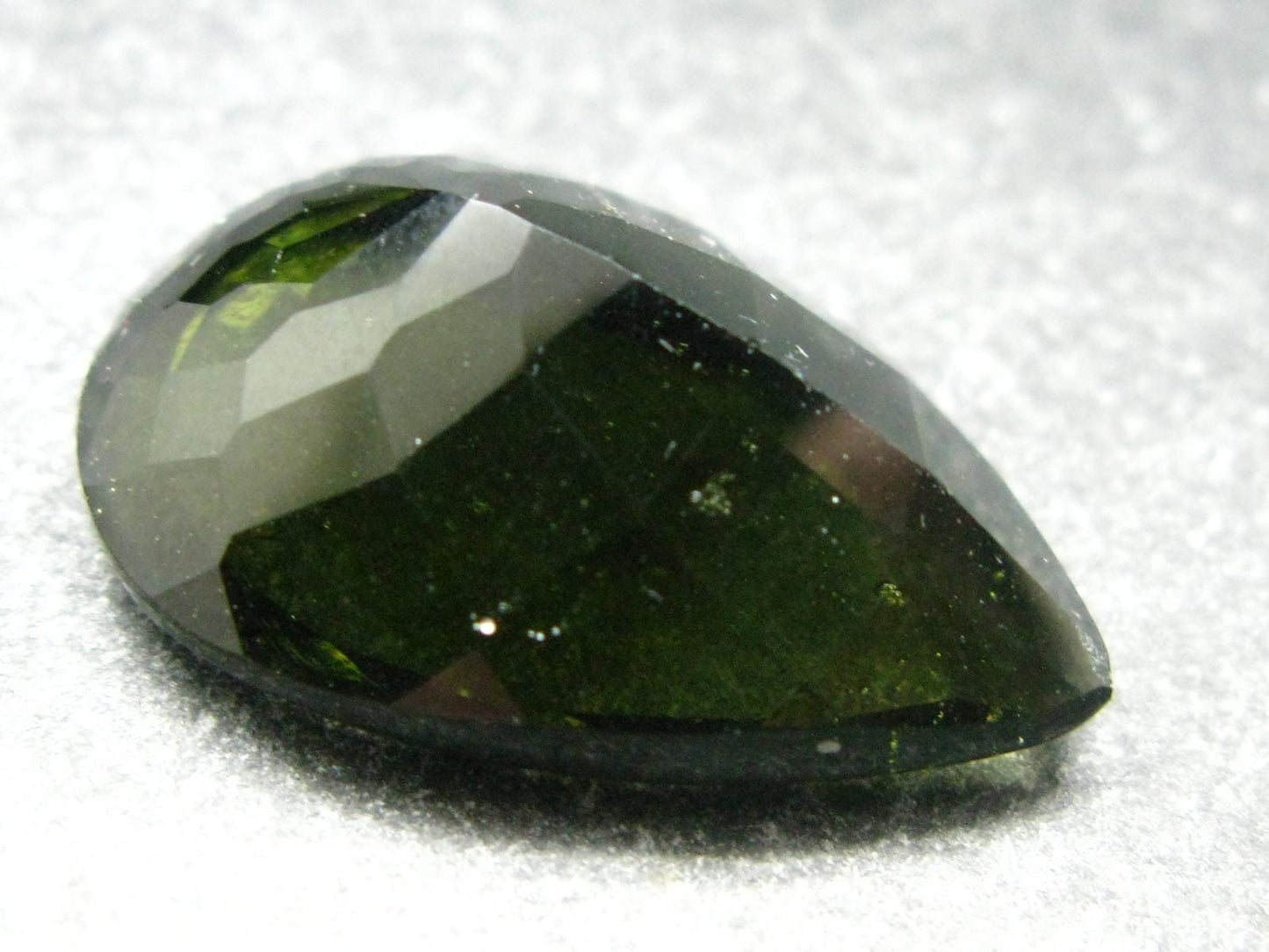 Moldavite Tektite Gem Cut Facetted Stone from Czech Republic - 20.50 Carats - 26x17mm