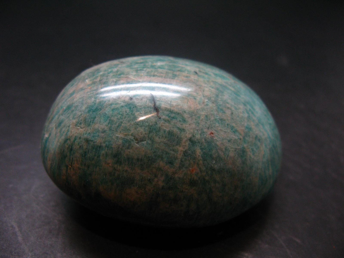 Rich Green Amazonite Tumbled Stone From Madagascar - 2.7"