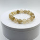 Elegant Rutilated Crystal Bead Bracelet – Natural Gemstone, Stretch Healing Jewelry