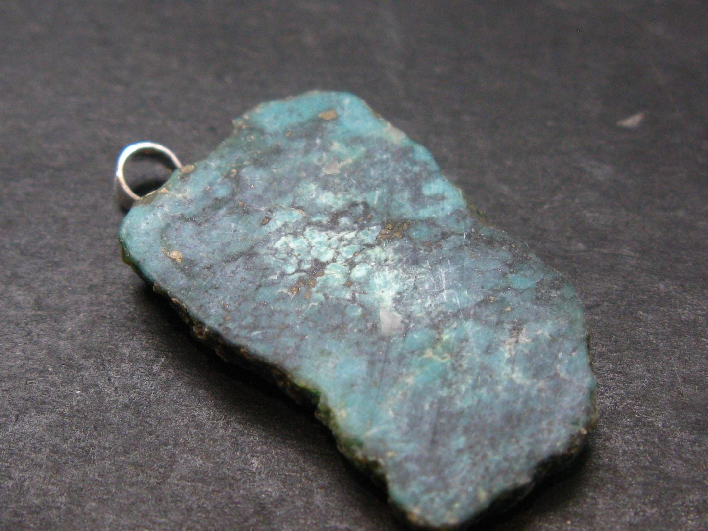 Genuine Turquoise Silver Pendant From Sleeping Beauty Arizona - 1.4" - 4.09 Grams