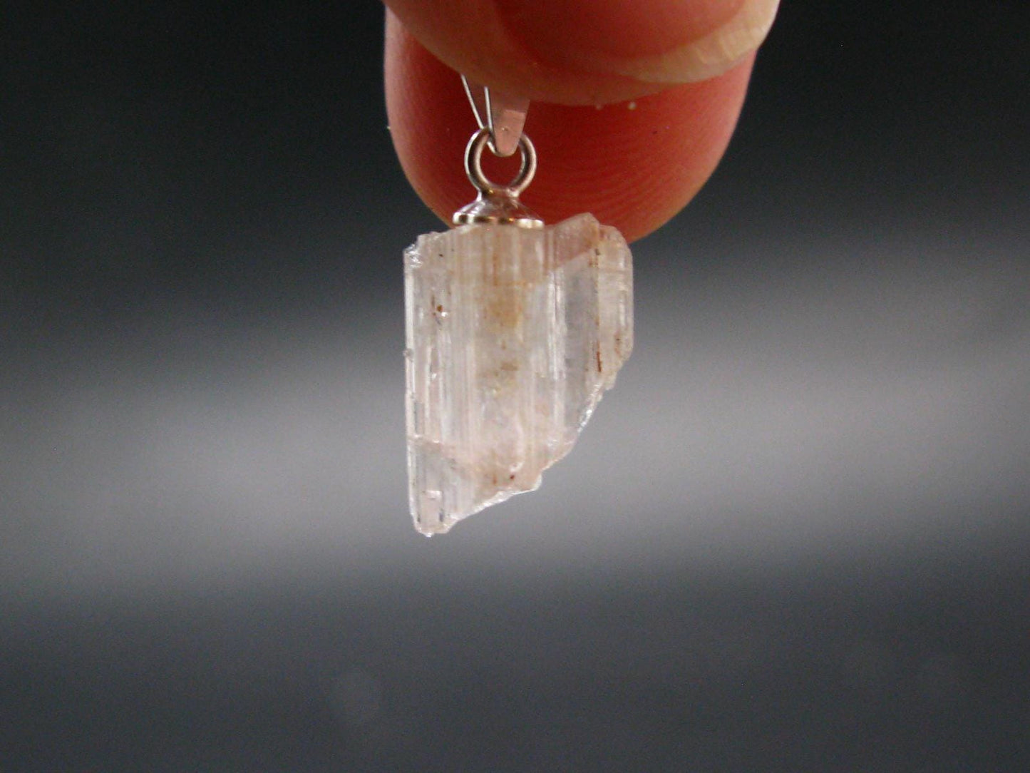 Rare Hambergite Crystal Silver Pendant From Afghanistan - 0.8" - 0.94 Grams