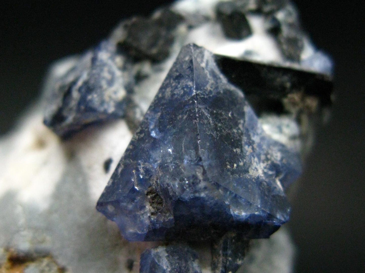 Benitoite and Neptunite on Natrolite Cluster From California - 1.5" - 10.35 Grams