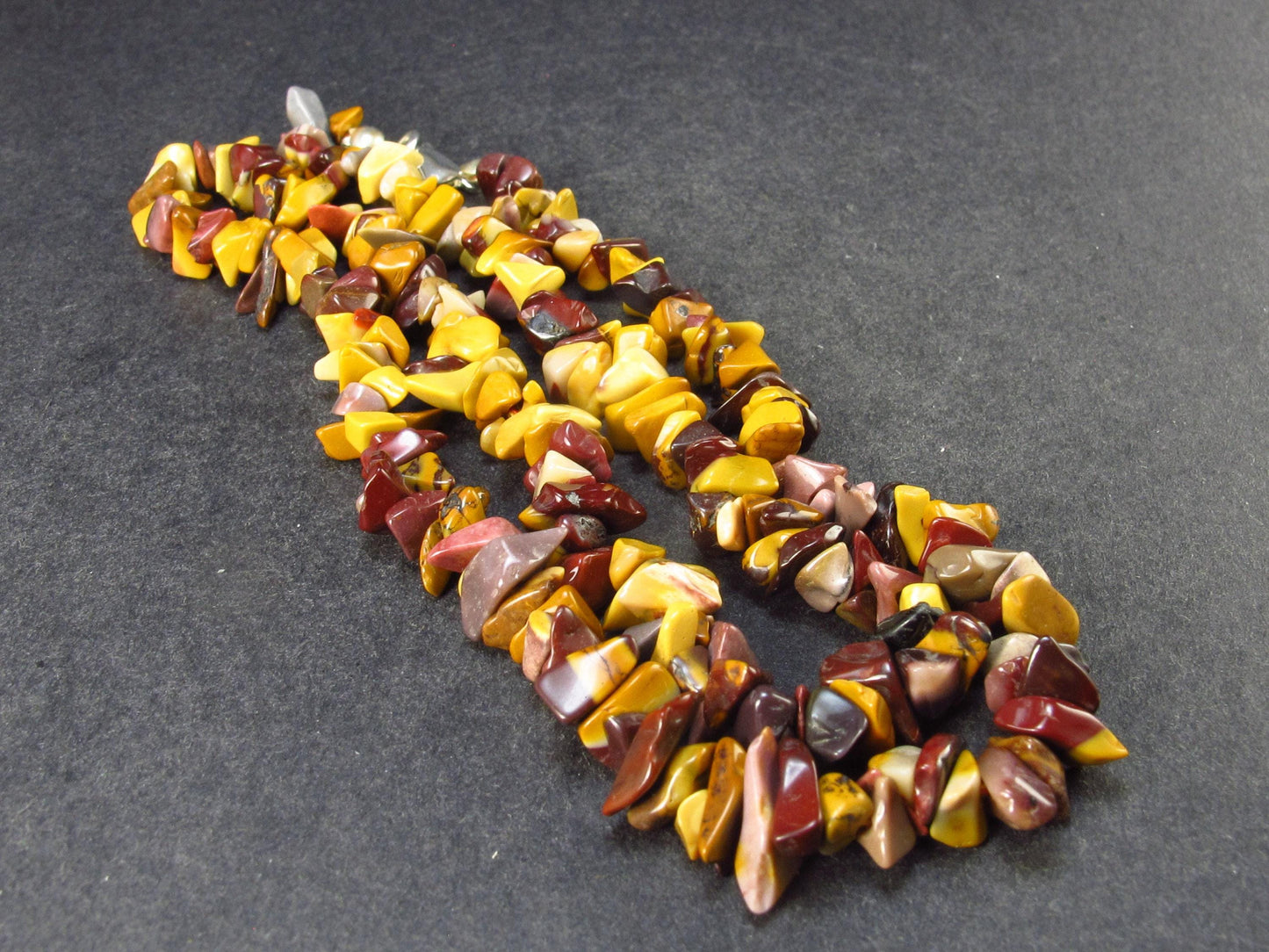 Set of 3 Natural Mookaite Tumbled Beads Necklaces From Australia - 18" Each